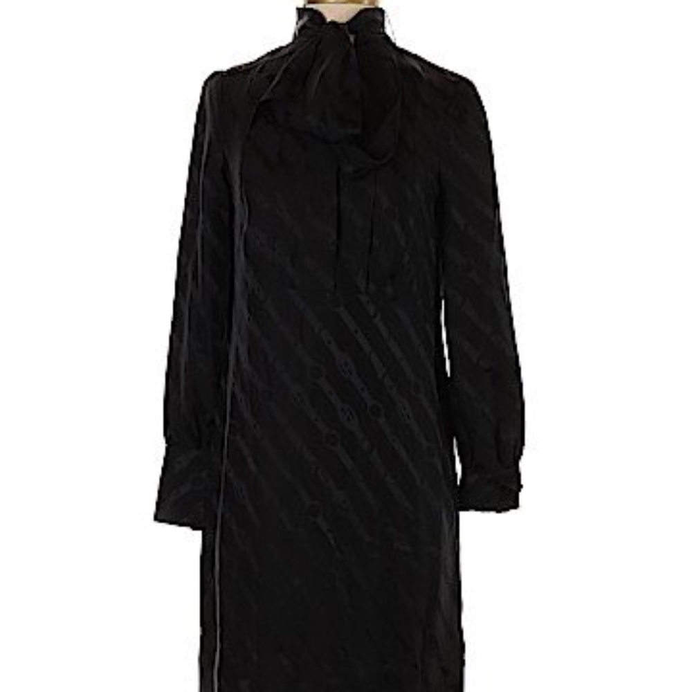 Banana Republic Black silk tie neck dress xs
